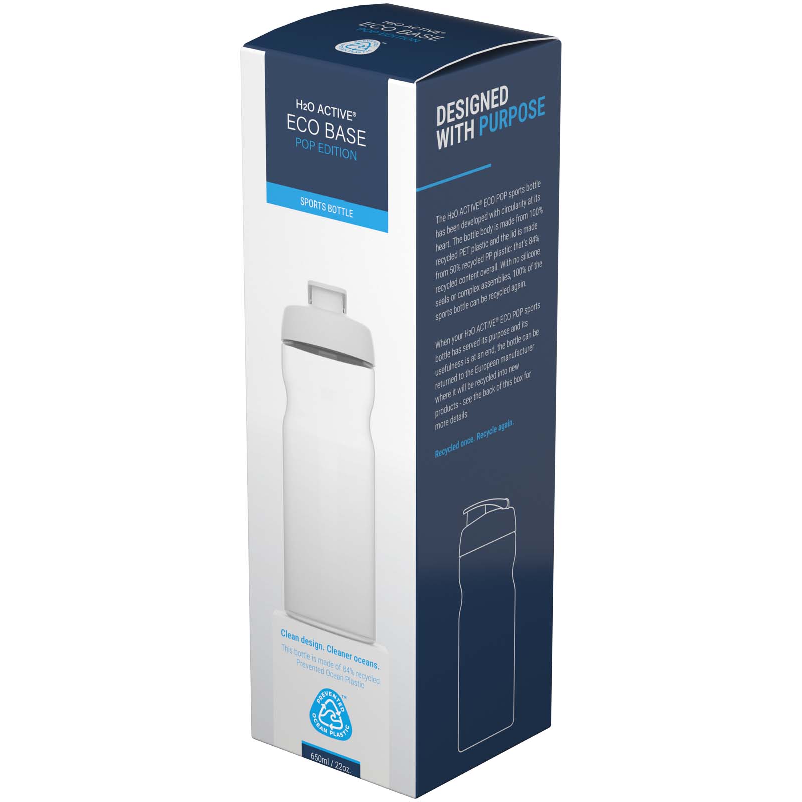 H2O Active® Eco POP Base 650 ml flip lid sport bottle