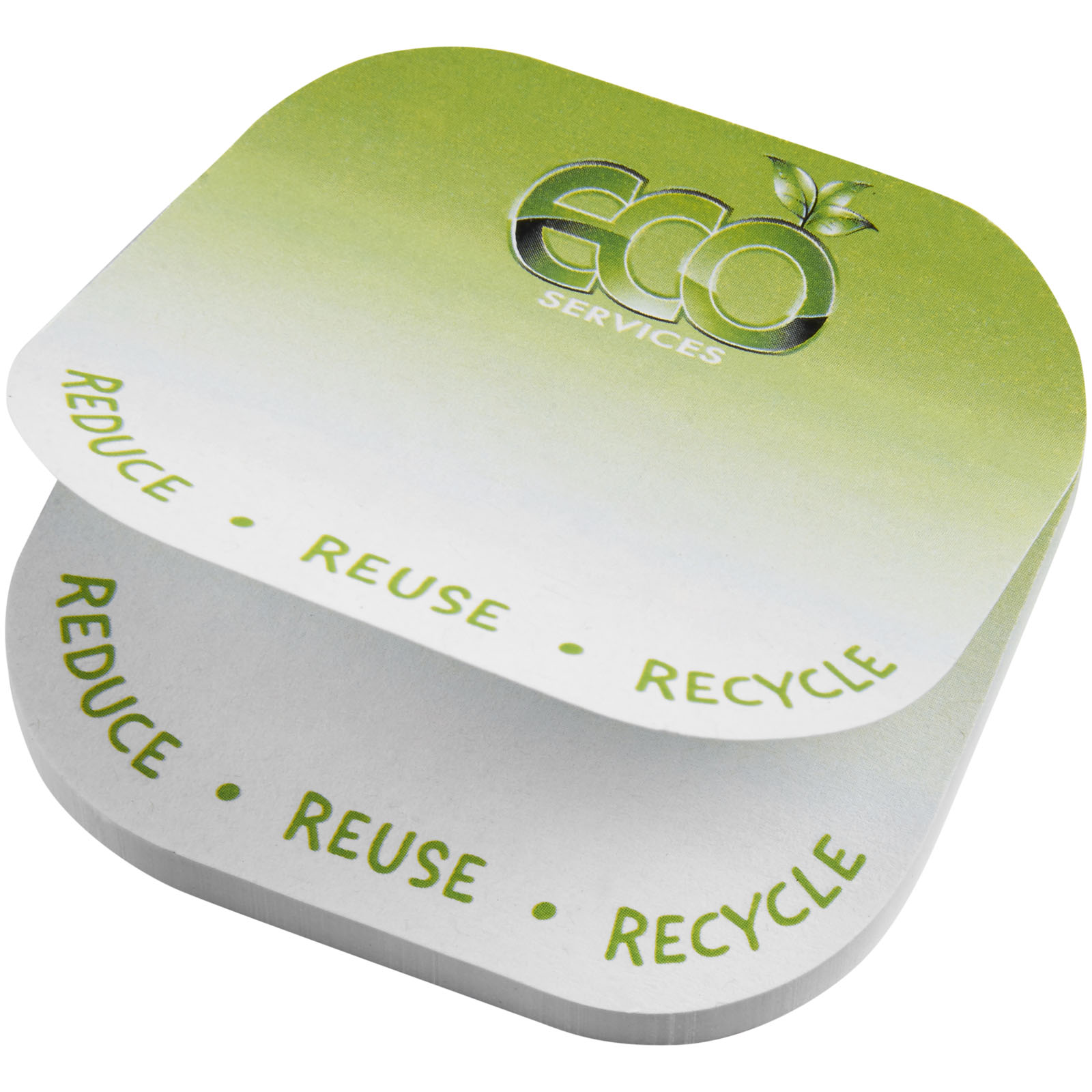 Sticky-Mate® square-shaped recycled sticky notes with rounded corners