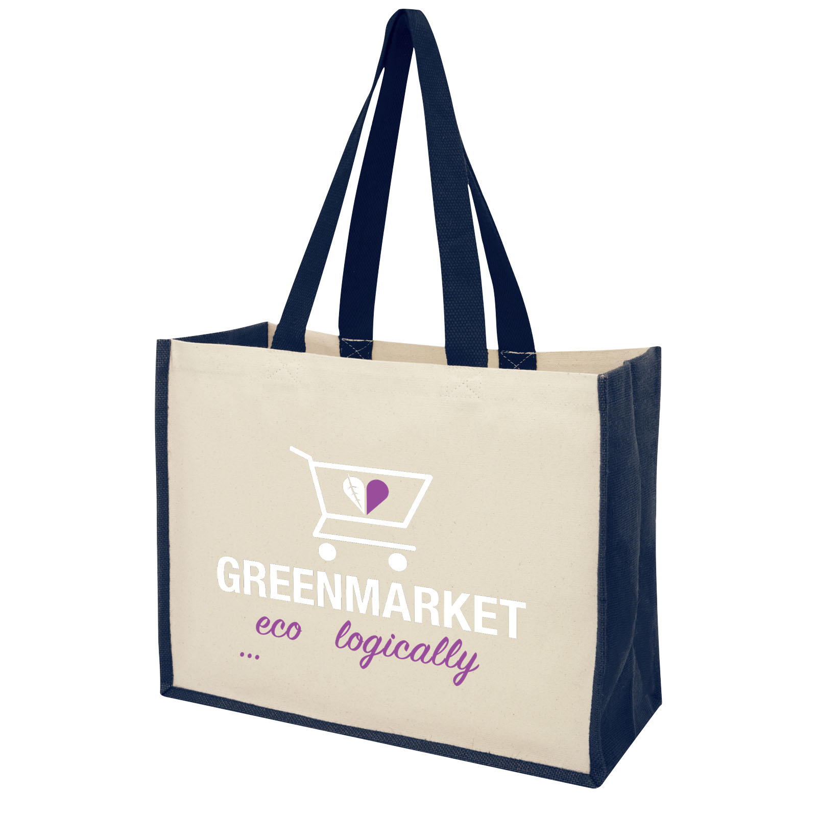 Varai 320 g/m² canvas and jute shopping tote bag 23L
