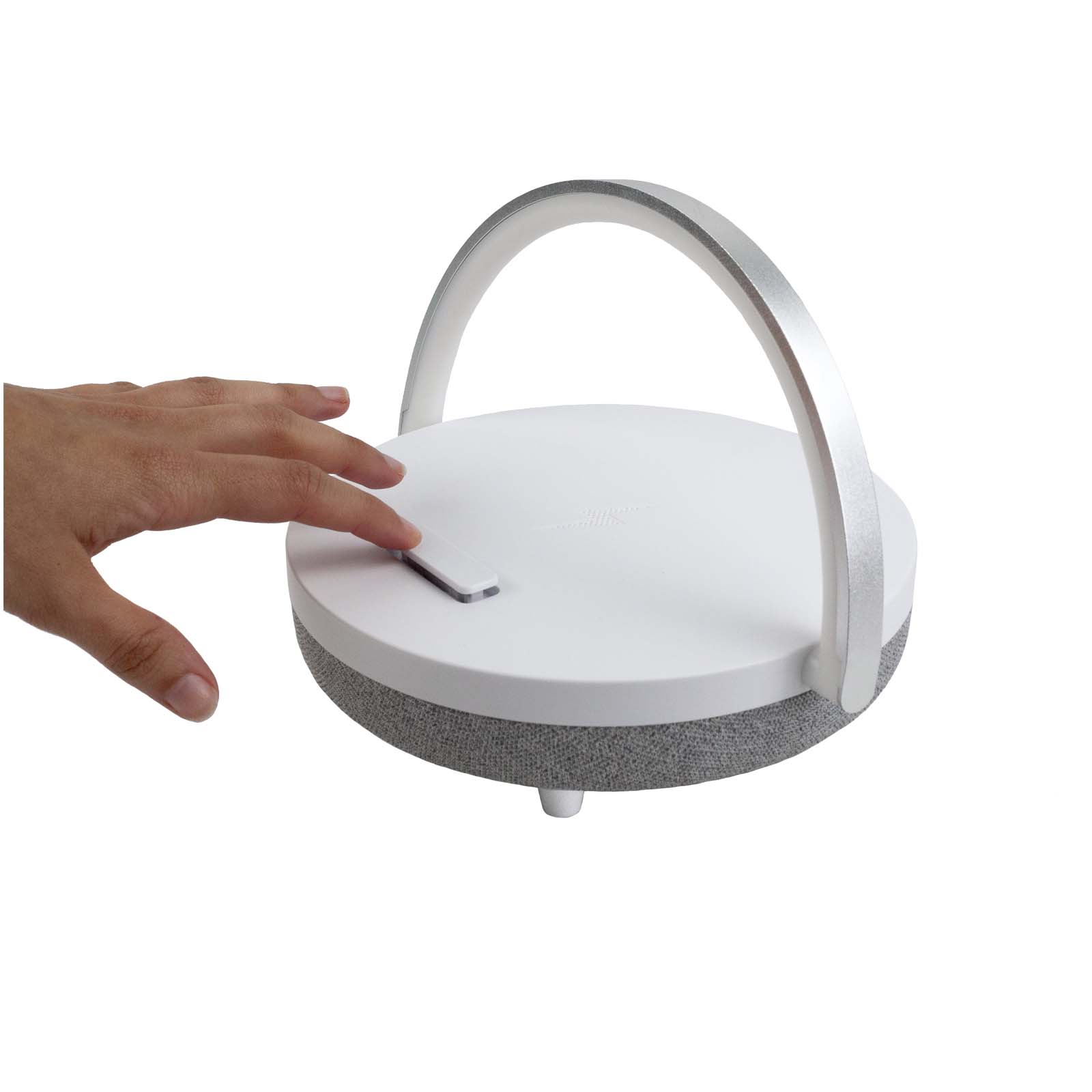 Prixton 4-in-1 10W Bluetooth® speaker with LED light and wireless charging base