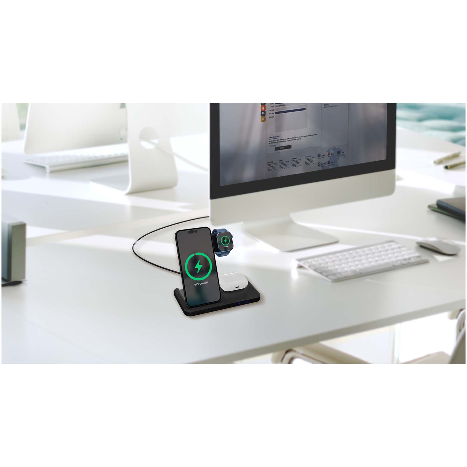 SCX.design W28 3-in-1 wireless charging base with phone stand