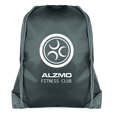 Black Coloured Trim Pegasus Drawstring Bag