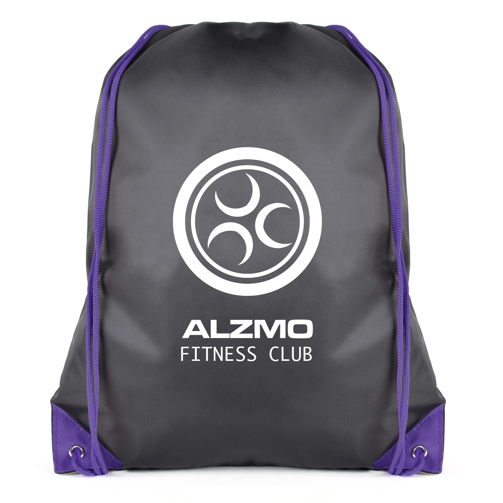 Black Coloured Trim Pegasus Drawstring Bag
