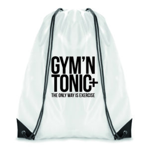 White Coloured Trim Pegasus Drawstring Bag