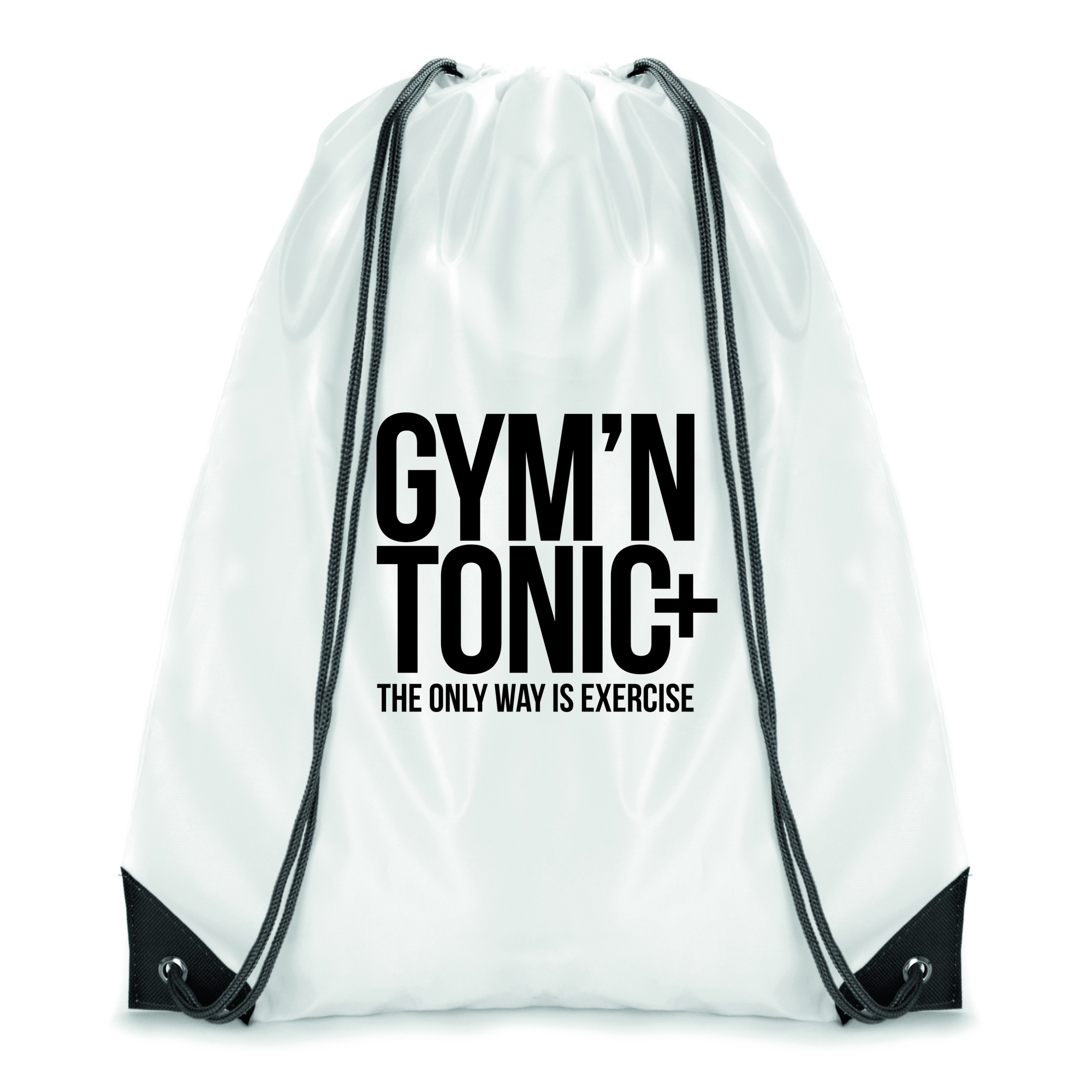 White Coloured Trim Pegasus Drawstring Bag
