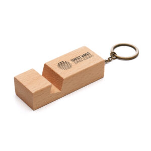Beech Wood Phone Stand Keyring