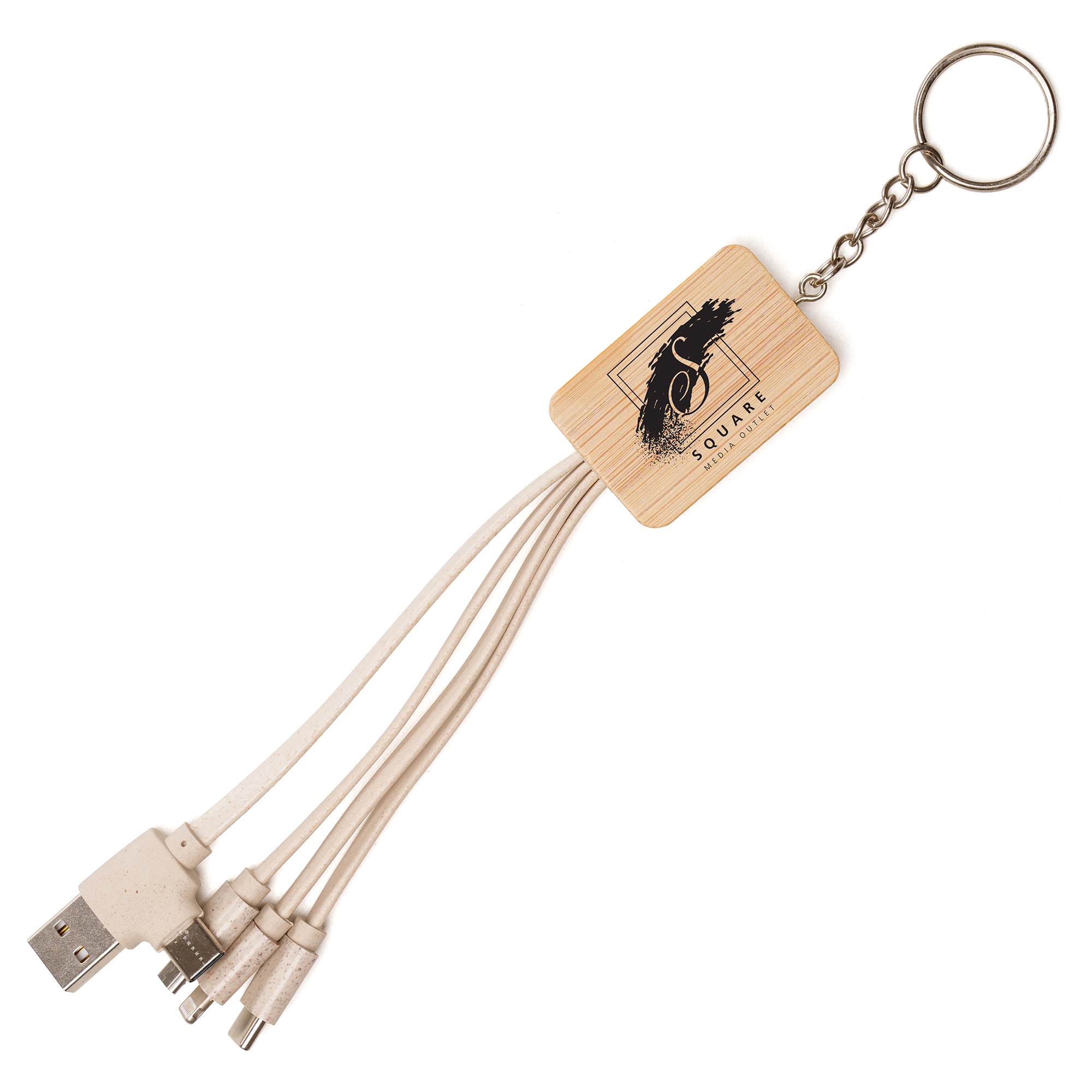 USB-C Rectangle Bamboo and Wheat Straw Charger