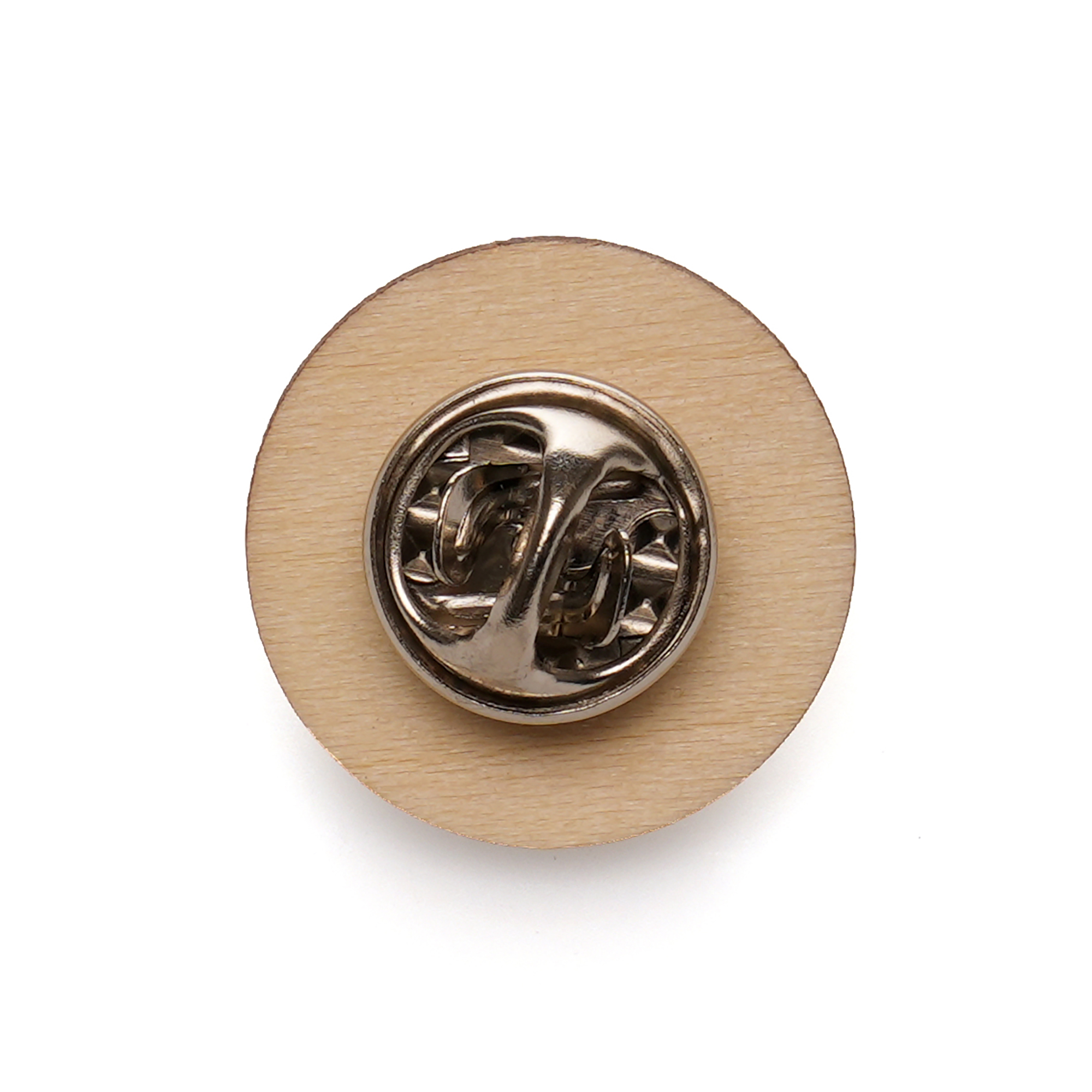 Small Round Wooden Badge