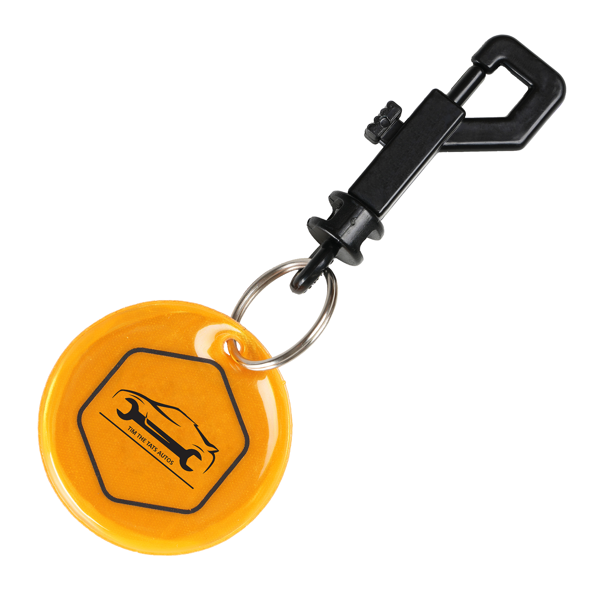 Round Reflective Keyring with Clip
