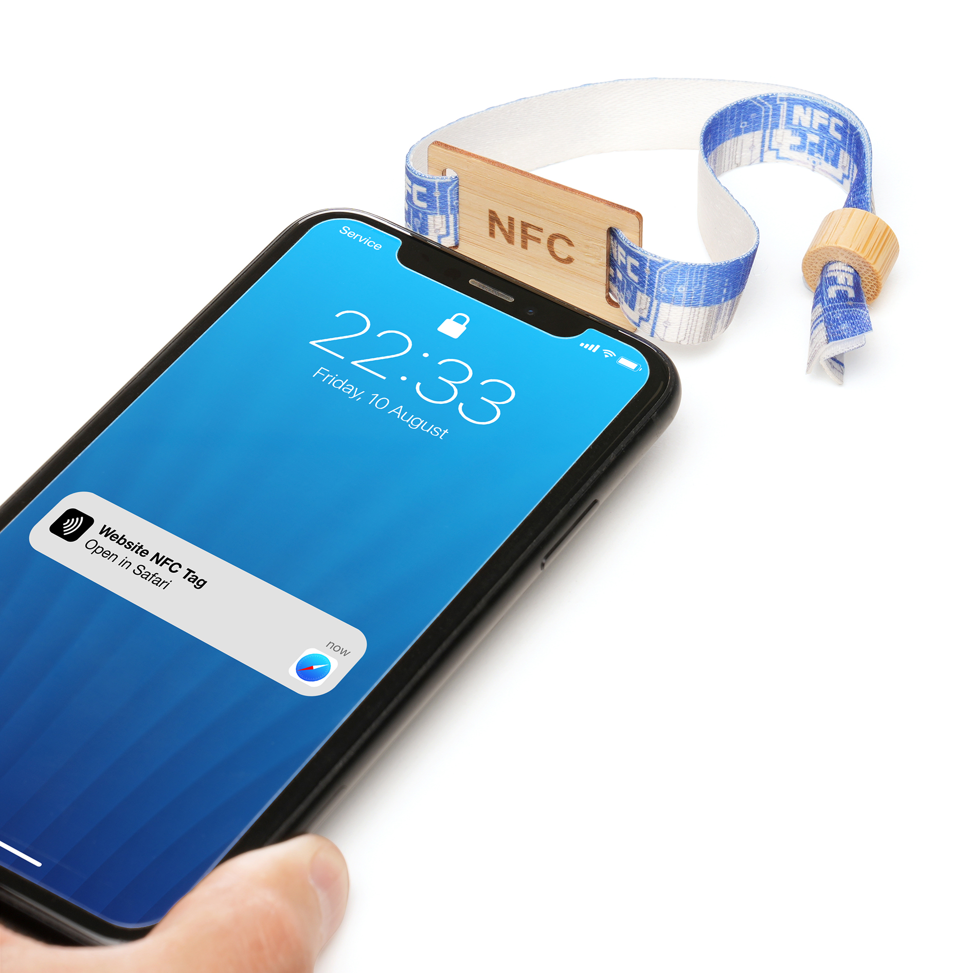 RPET Bamboo NFC Wristbands With Wooden Bead