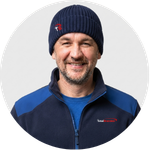 Total Branded employee David wearing the Ives Organic Beanie.