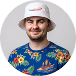 Total Branded employee Leighton wearing the Solaris Sun Hat.