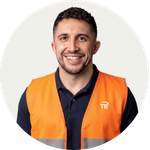 Total Branded Managing Director Kyle wearing the RFX™ Watch-Out XL Safety Vest in Pouch