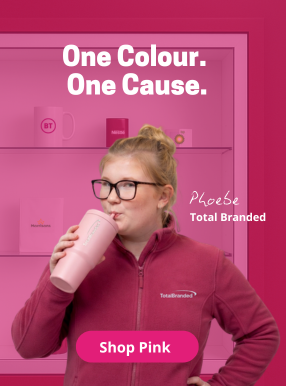 Total Branded employee Phoebe wearing pink for Breast Cancer Awareness