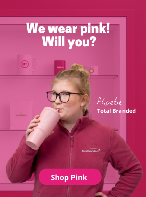 Total Branded employee Phoebe wearing pink for Breast Cancer Awareness