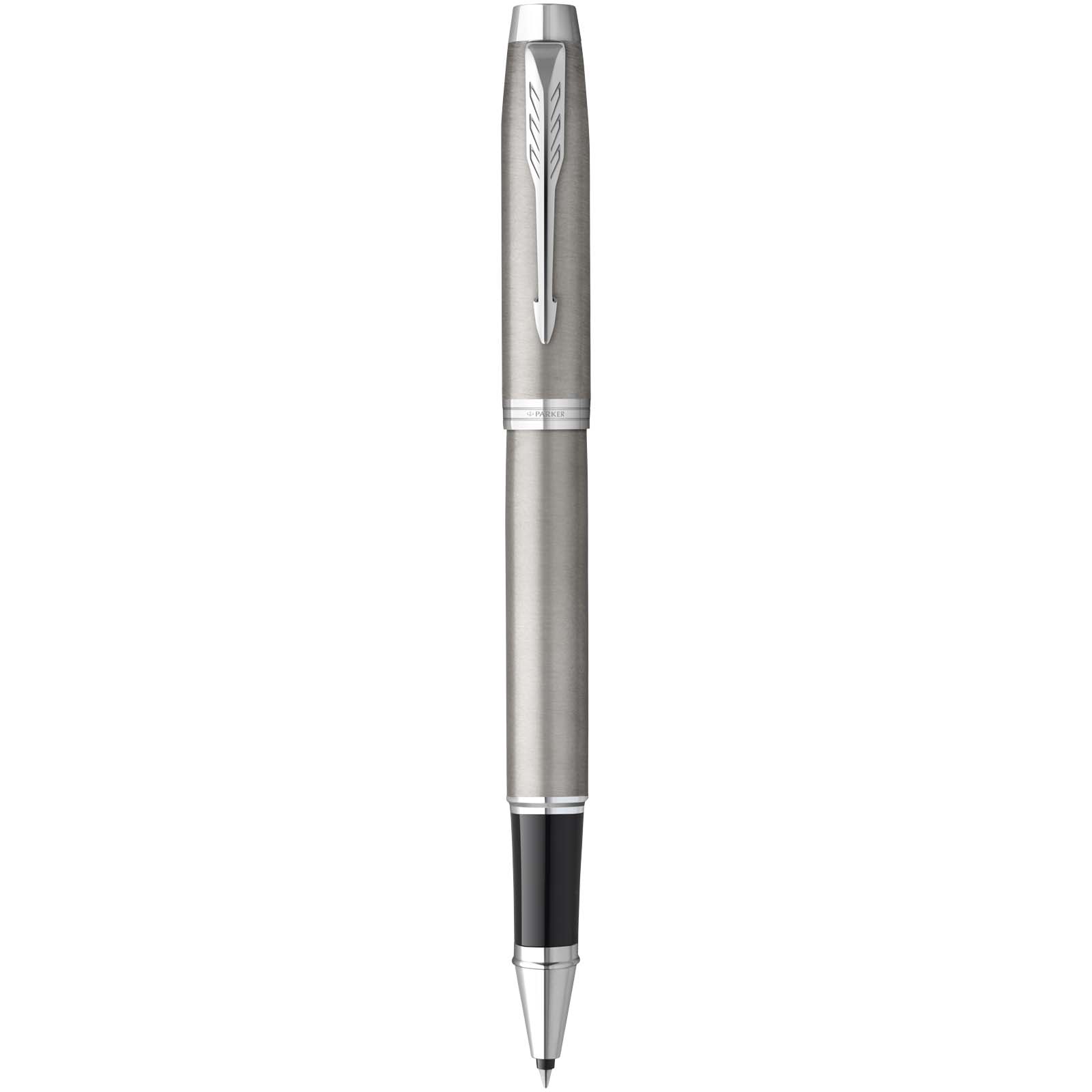 Parker IM Essentials rollerball and ballpoint pen set – silver