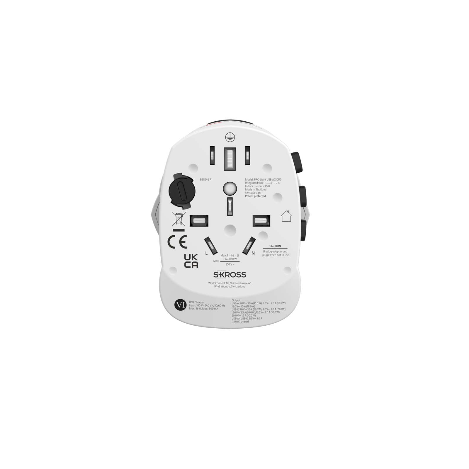 SKROSS® PRO Light USB AC30PD world adapter